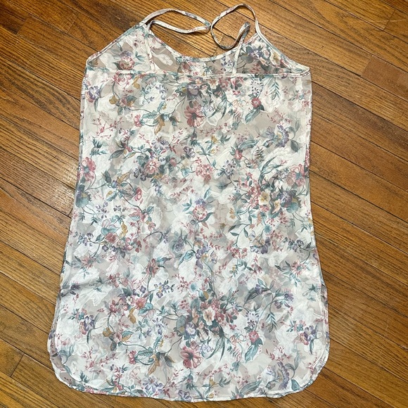 Vintage 80s 90s Angelique Sheer Pastel Floral Sexy Babydoll Nightgown Size Med - Picture 6 of 10